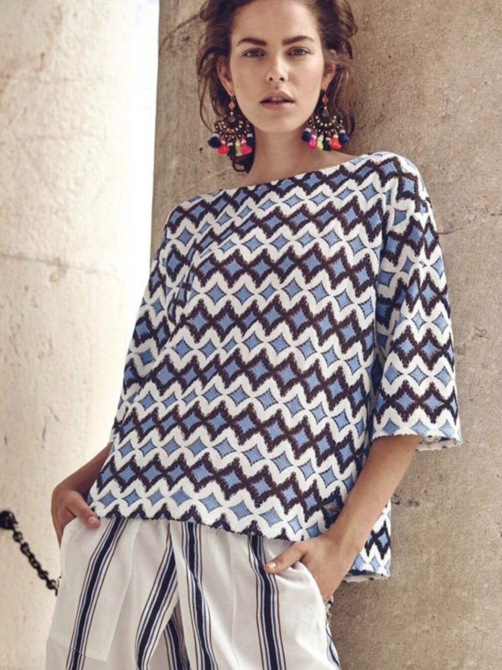 {SONIA BOGNER} LACED PULLOVER TOP SIZE 6 (EU 36) - Picture 1 of 10